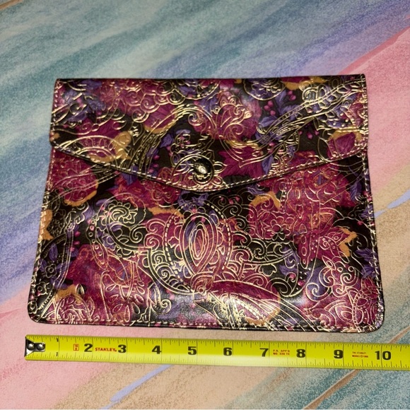 Patricia Nash Metallic Tooled Leather Midi Clutch - Picture 5 of 6